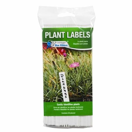 Midwest Air Technologies Cobra 6 In. Plastic Plant Labels, White, 50Pk T022B